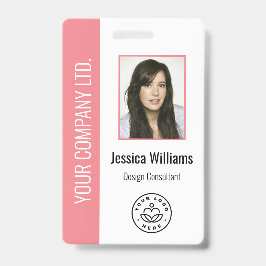Badge Photo d'employé personnalisé, code-barres, logo, n