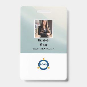 Badge Photo d'employé personnalisé, code-barres, logo, n