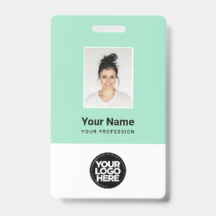 Badge Photo d'employé personnalisé, Code Qr, Logo, Nom