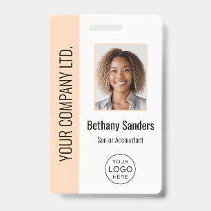 Badge Photo d'employé personnalisé, logo, nom pêche