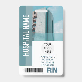Badge Photo d'employé personnalisée, code-barres, logo,