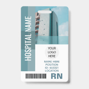 Badge Photo d'employé personnalisée, code-barres, logo, 