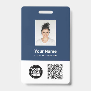 Badge Photo d'employé personnalisée, code Qr et barre,