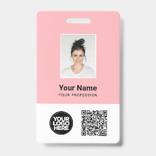 Badge Photo d'employé personnalisée, code Qr et barre, l