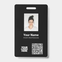 Photo d'employé personnalisée, code QR et code-bar