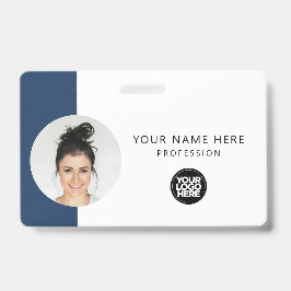 Badge Photo d'employé personnalisée, Code QR, Logo, Nom
