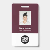 Photo d'employé personnalisée rouge bordeaux, code