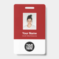 Photo d'employé personnalisée rouge foncé, code-ba