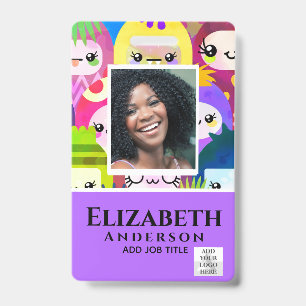 Badge photo d'employé QR Code Code-barres Enfants 