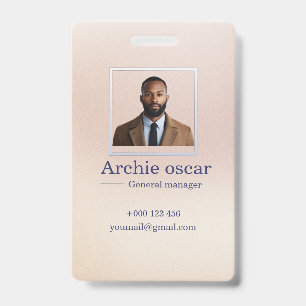 Badge Photo d'entreprise professionnelle pour cadre
