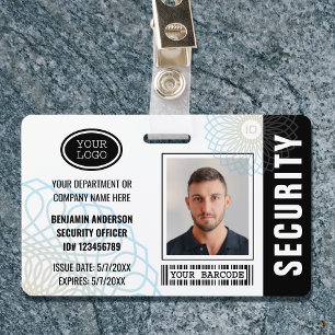 Badge Photo d'identité de l'agent de sécurité personnali