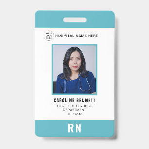 Badge Photo d'identité de l'infirmière du personnel médi