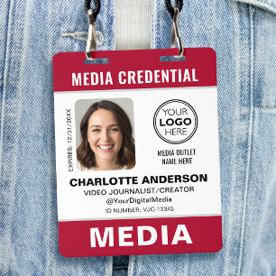 Badge Photo d'identité moderne Média Presse Logo Sécurit