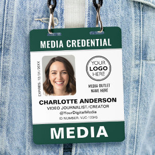 Badge Photo d'identité moderne Média Presse Logo Sécurit