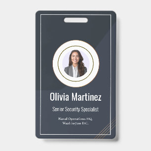 Badge Photo d'identité officielle de l'employé de la Mar