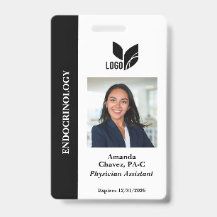 Badge Photo d'identité personnalisée en noir pour employ