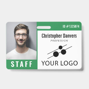 Badge Photo d'identité professionnelle avec logo grand f