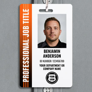Badge Photo d'identité professionnelle d'employé avec lo