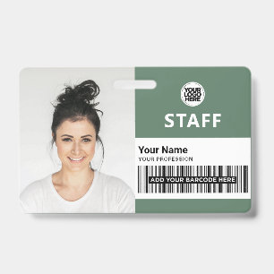 Badge Photo d'identité professionnelle des employés Vert