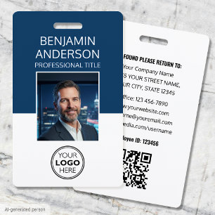 Badge Photo d'identité professionnelle Logo Employé Pers