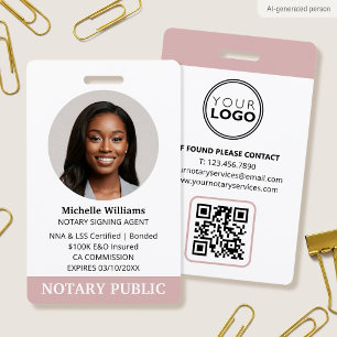 Badge Photo d'identité rose pour agent de signature de p