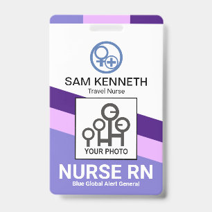 Badge Photo d'infirmière de l'hôpital médical à rayures