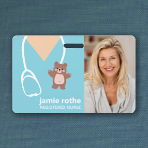 Badge Photo d'infirmière pédiatrique