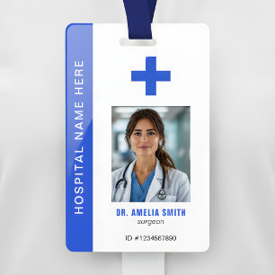 Badge Photo du Médecin Nom Code QR ID