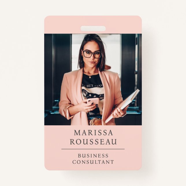 Badge Photo d'un consultant professionnel moderne (Devant)
