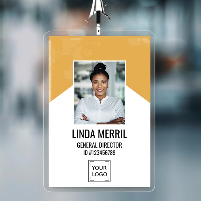 Badge Photo Employé Logo de l'entreprise Sécurité d'entr (Créateur téléchargé)