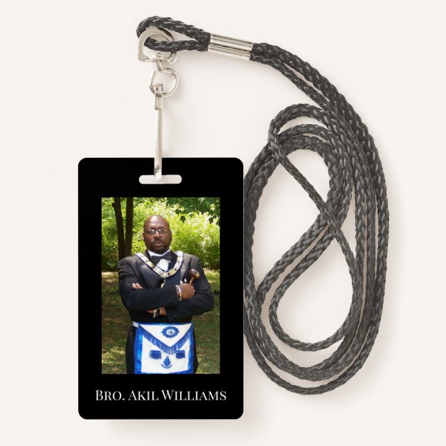 Badge Photo Freemason (Devant avec lanière)