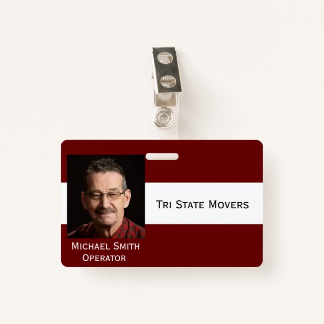 Badge Photo ID Clip double face Personnaliser le symbole (Devant avec clip)