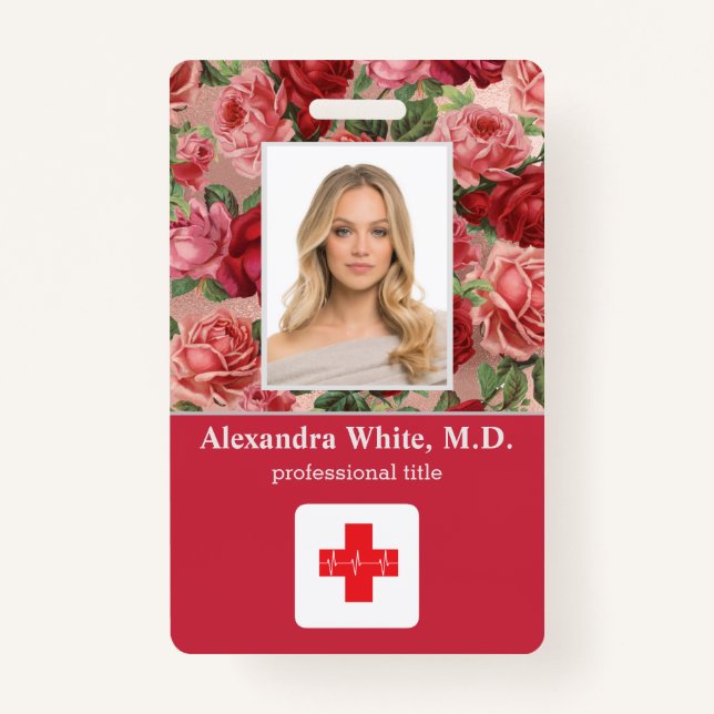 Badge Photo ID employé Hôpital Médicale professionnel (Devant)