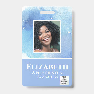 Badge PHOTO-ID Employé VIP PASS Aquarelle Résumé
