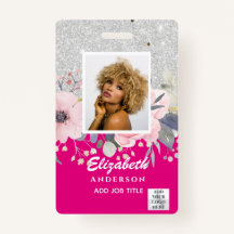 PHOTO ID EMPLOYÉ VIP PASS Fleurs de Parties scinti