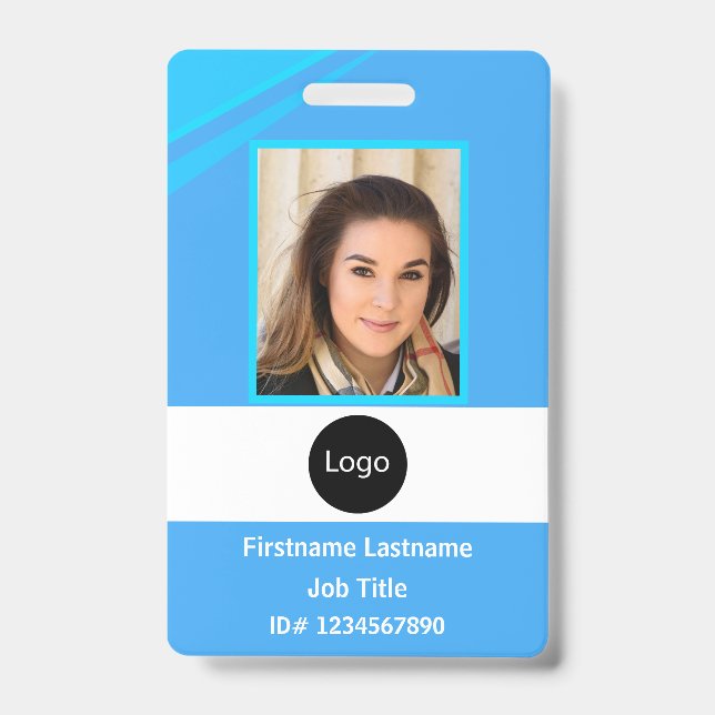 Badge photo, logo, code à barres (Avant)