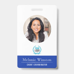 Badge Photo   Logo de bureau professionnel   Bleu