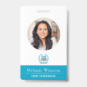Badge Photo  Logo Professionnel Office  Turquoise profon