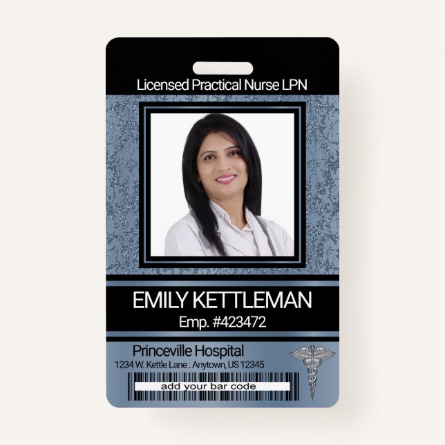 Badge photo Médicale - Bleu (Devant)