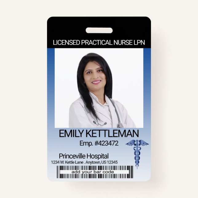 Badge photo Médicale - Bleu foncé (Devant)