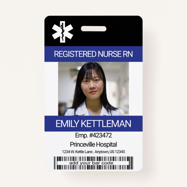 Badge Photo Médicale sur le terrain / Code-barres - Infi (Devant)