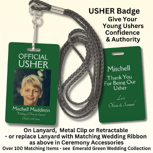 Badge photo officiel émeraude verte USHER