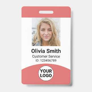 Badge Photo personnalisé de l'employé Nom Rôle ID Logo C
