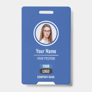 Badge Photo personnalisée de l'employé, Code barre, Logo