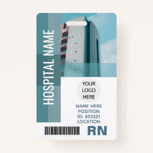 Badge Photo personnalisée de l'employé, Code barre, Logo