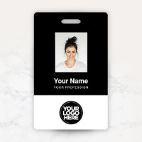 Photo personnalisée de l'employé, Code barre, Logo