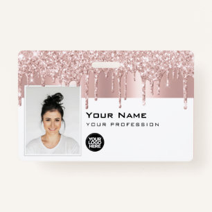 Badge Photo personnalisée de l'employé, Code barre, Logo