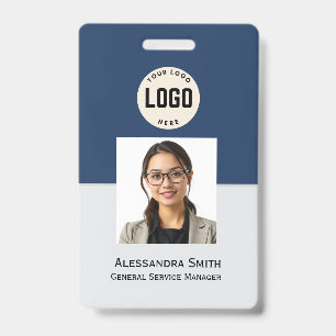 Badge Photo personnalisée de l'employé, Code barre, Logo