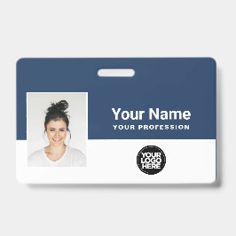 Badge Photo personnalisée de l'employé, Code barre, Logo