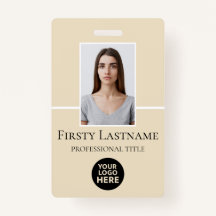 Photo personnalisée de l'employé, Code-barres, Log